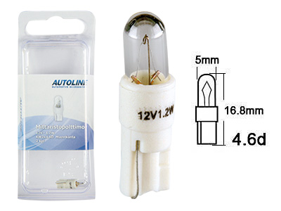 Autoline plastsokliga pirn, 1.2W (W2x4.6d)