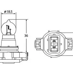 XTEC halogeenpirn PS24W, PG20-3 3