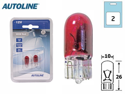 Autoline klaassokliga pirnipaar, T10, W2.1x9.5d, 12 V, 1236PUN-BLISTER