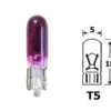 Klaassokliga pirn, T5, W2x4.6d, 12 V, 12516PURP