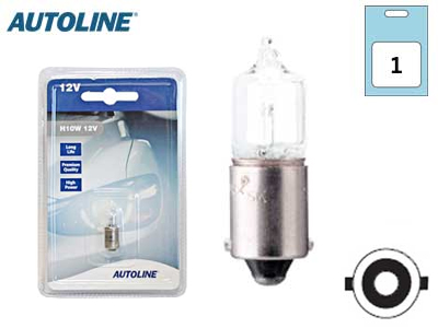 Autoline metallsokliga pirn, H10W