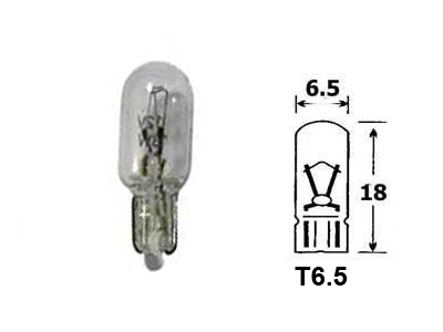 Klaassokliga pirn, T5, W2x4.6d, 12 V, 126341