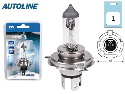 Autoline halogeenpirn H19, PU43t-3