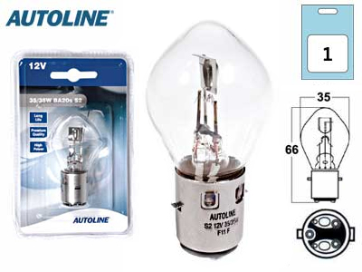 Autoline metallsokliga pirn, 35W/35 W