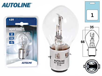 Autoline metallsokliga pirn, 45W/40 W