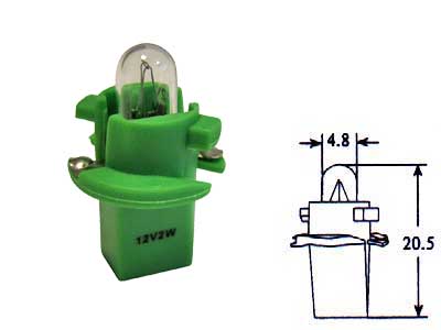 Plastsokliga pirn, 2W (BX2D)