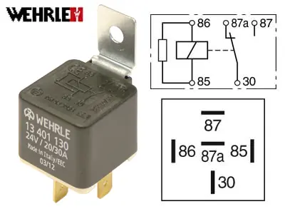 Wehrle lülitusrelee, vastuksella, 24 V, 13401130