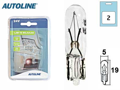 Autoline klaassokliga pirni paar, W1.2W