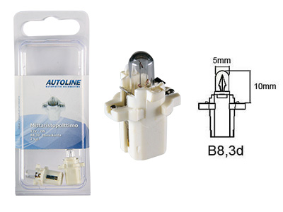 Autoline plastsokliga pirn, 2W (B8.3D /9.5mm)