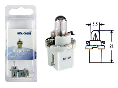 Autoline plastsokliga pirn, 1.2W (EBS N), 24 V