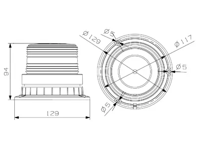 LED vilkur, 129×94 mm, 10-110 V 2
