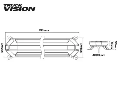 Truckvision LED vilkurpaneel, SLIM LINE, 796×30 mm 3
