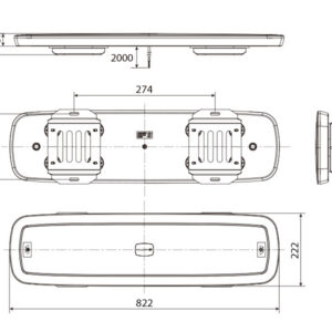 Bullboy LED vilkurpaneel, 829×218 mm 4
