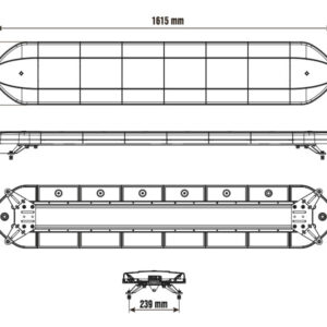 Optibeam LED vilkurpaneel, Dark Phantom, 1615×300 mm 2