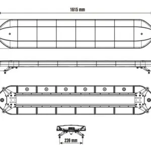 Optibeam LED vilkurpaneel, Dark Phantom, 1615×300 mm 2