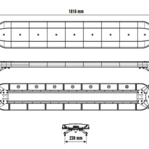 Optibeam LED vilkurpaneel, Dark Phantom, 1816×300 mm 2