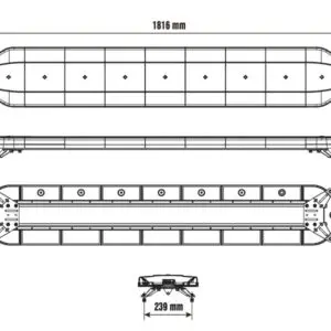 Optibeam LED vilkurpaneel, Dark Phantom, 1816×300 mm 2