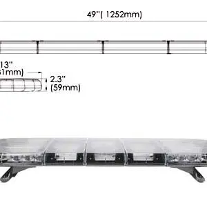Axixtech LED vilkurpaneel, Legion Fit, 1245×331 mm, kollane, 12-24 V, 1603-154436 2
