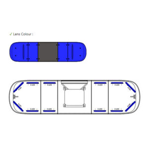 Axixtech LED vilkurpaneel, Aegis, 1210×310 mm, sinine, 12 V 3