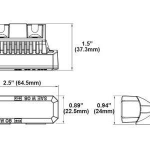 Axixtech LED märgutuli, MS3, 64×24 mm, sinine, 12-24 V 2