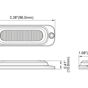 Axixtech LED märgutuli, superõhuke, ST3, 86×27 mm, kollane, 12-24 V 3