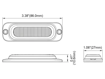 Axixtech LED märgutuli, superõhuke, ST3, 86×27 mm, kollane, 12-24 V 3