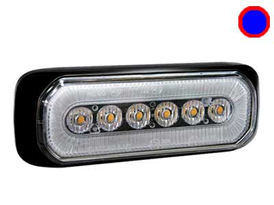 Axixtech LED märgutuli, HB6, 132×50 mm, sinine-punane, 12-24 V
