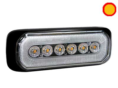 Axixtech LED märgutuli, HB6, 132×50 mm, kollane, 12-24 V, 1603-300604