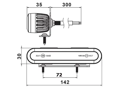 LED märgutuli, 142×30 mm 3