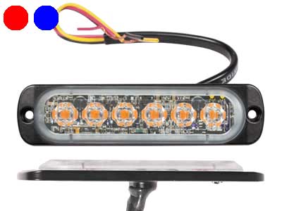 Axixtech LED märgutuli, ST6, 112×28 mm, sinine-punane, 12-24 V