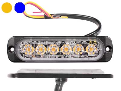 Axixtech LED märgutuli, ST6, 112×28 mm, kollane-sinine, 12-24 V