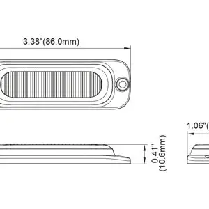 Axixtech LED märgutuli, superõhuke, ST3, 86×27 mm, valge, 12-24 V 5