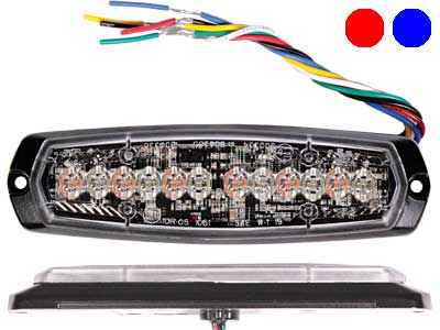 Axixtech LED märgutuli, kahevärviline, SM6-D, 137×42 mm, sinine-punane, 12-24 V