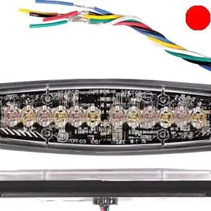 Axixtech LED märgutuli, kahevärviline, SM6-D, 137×42 mm, punane, 12-24 V, 1603-300662