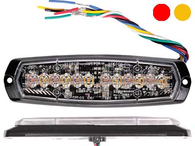 Axixtech LED märgutuli, kahevärviline, SM6-D, 137×42 mm, punane, 12-24 V, 1603-300662