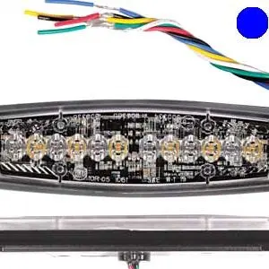 Axixtech LED märgutuli, kahevärviline, SM6-D, 137×42 mm, kollane-sinine, 12-24 V