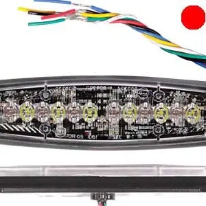 Axixtech LED märgutuli, kahevärviline, SM6-D, 137×42 mm, punane, 12-24 V, 1603-300664