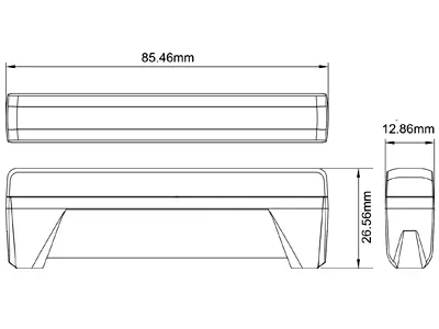 Axixtech LED märgutuli, ED6, 86×13 mm, sinine, 12-24 V 2