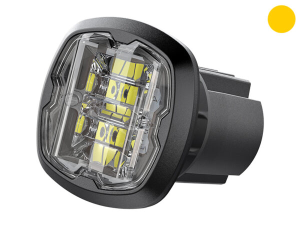 Axixtech LED-hoiatustuli Lai nurk, CR06-W, 37×37 mm, kollane, 12-24 V