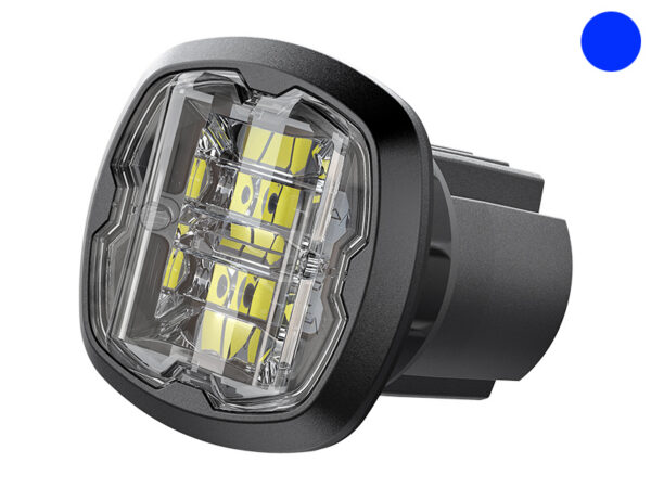 Axixtech LED-hoiatustuli Lai nurk, CR06-W, 37×37 mm, sinine, 12-24 V