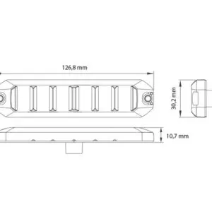 OPTIBEAM FLEX LM6, 127×30 mm, kollane, 12-24 V 5