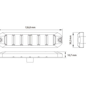 OPTIBEAM FLEX LM6, 127×30 mm, punane, 12-24 V 5