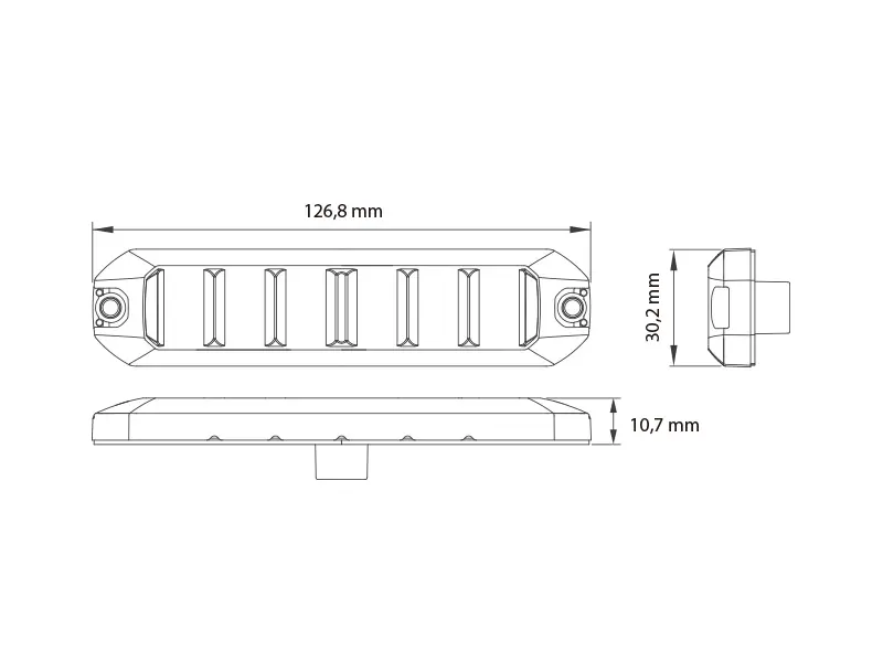 OPTIBEAM FLEX LM6, 127×30 mm, punane, 12-24 V 5