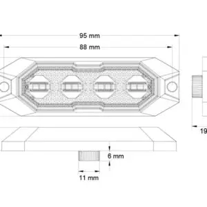 Truckvision LED märgutuli, 95×30 mm 6