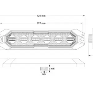 Truckvision LED märgutuli, 129×30 mm 6