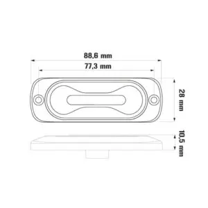 OPTIBEAM Dark Phantom SX3, 89×30 mm, kollane, 12-24 V 4