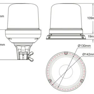 Axixtech LED vilkur, B14, 142×128 mm, 12-24 V, 1603-412011 3
