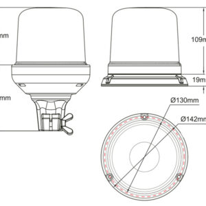 Axixtech LED vilkur, B14, 130×202 mm 3