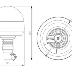 LED vilkur, 128×210 mm 2