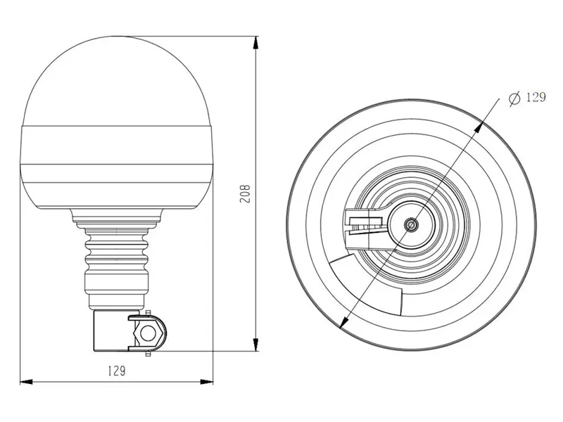 LED vilkur, 128×210 mm 2